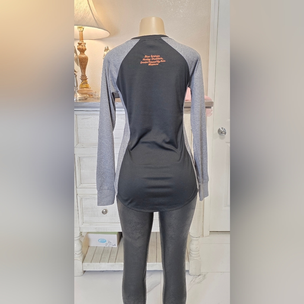 Harley-Davidson Black & Gray Raglan Tee with Copper Logo - Picture 6 of 10
